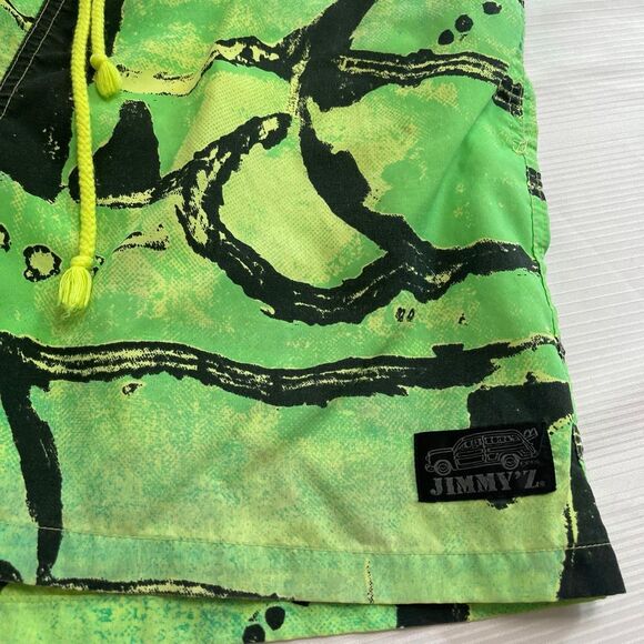 Jimmy’Z VTG 90s Wild Pattern Swim Trunks Board Shorts Size Large - Picture 2 of 12